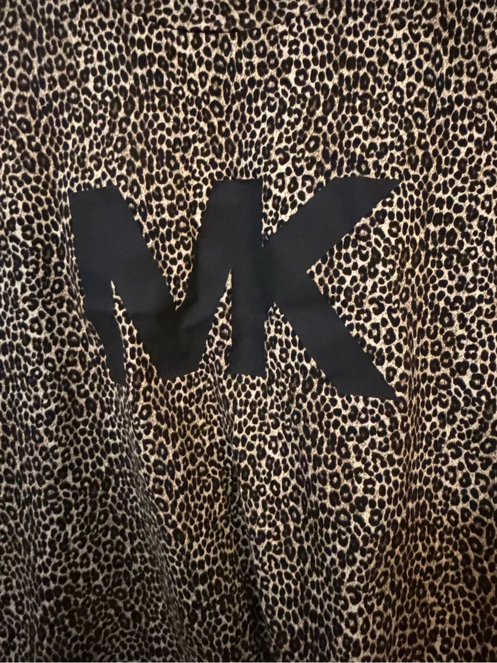 Michael Kors Black and Cream Leopard Print Top